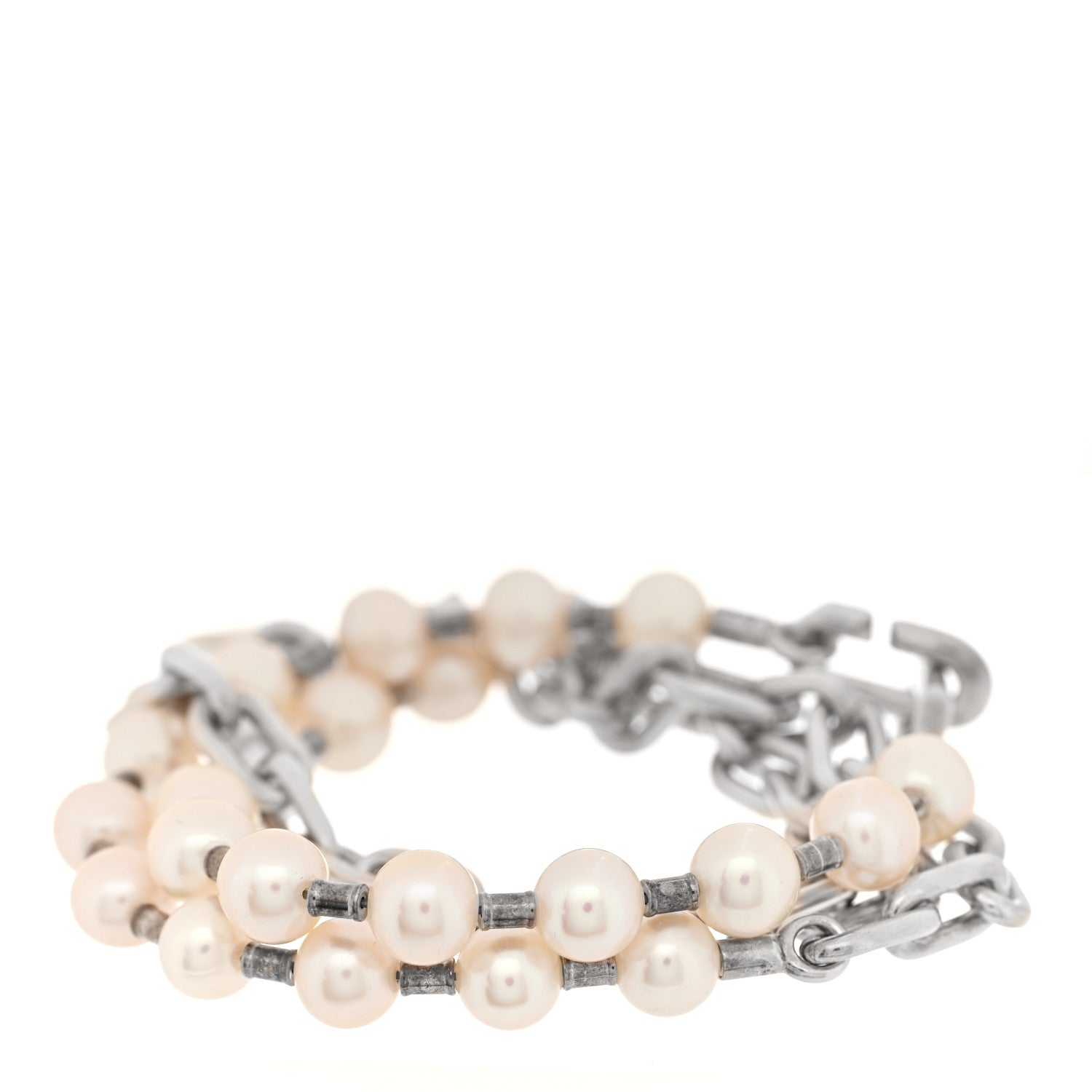 Tiffany Sterling Silver Freshwater Cultured Pearl HardWear Lock Bracelet 2 of 4