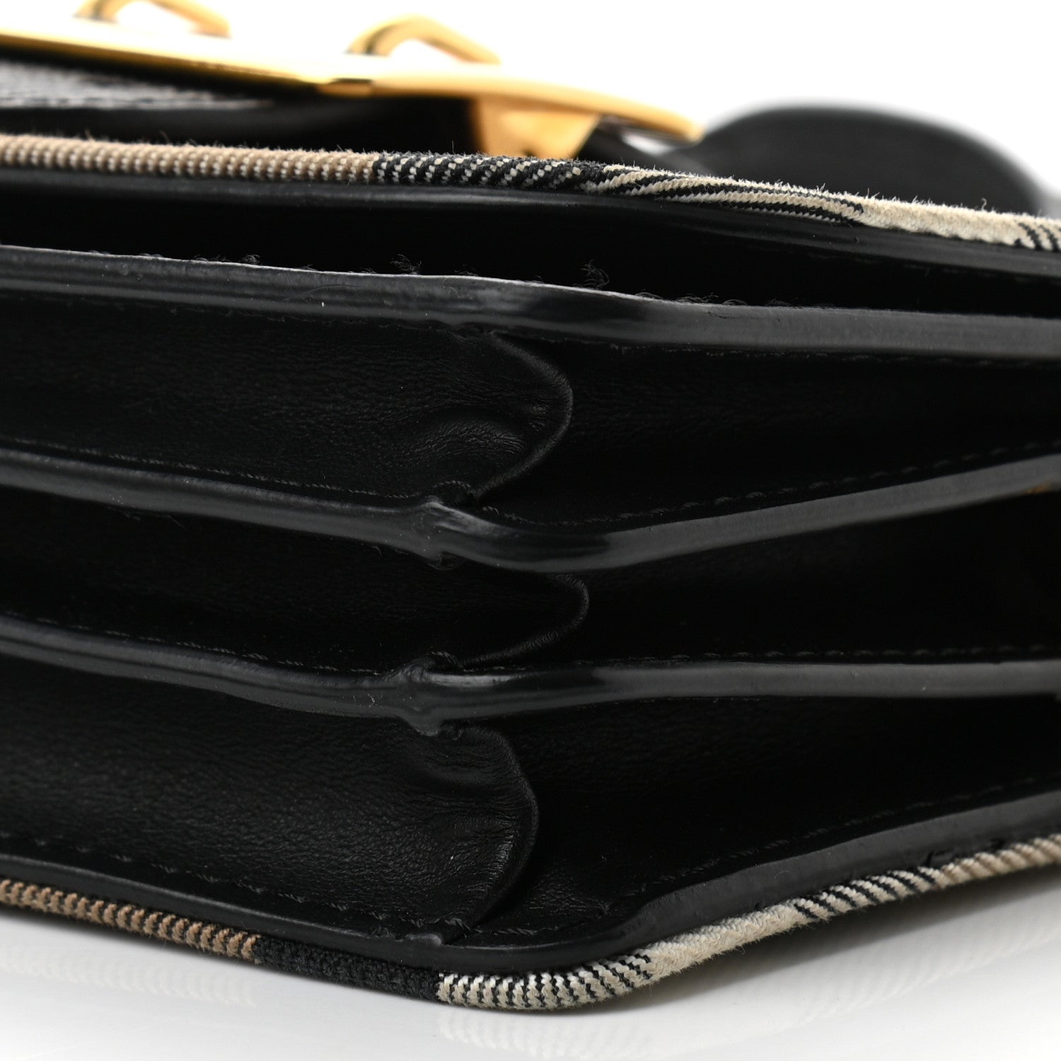 Burberry House Check Bridle Calfskin Small Madison Buckle Bag Black 10 of 11