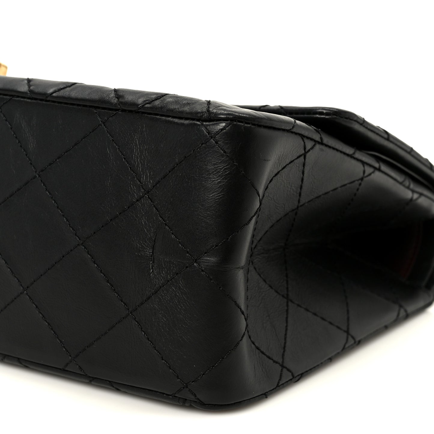 Aged Calfskin Quilted 2.55 Reissue 227 Flap Black