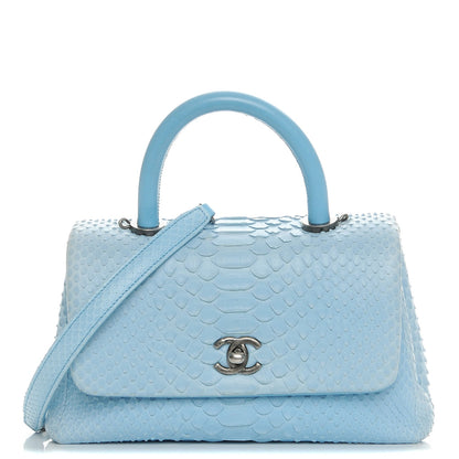 Chanel Python Coco Handle Flap Light Blue 1 of 7