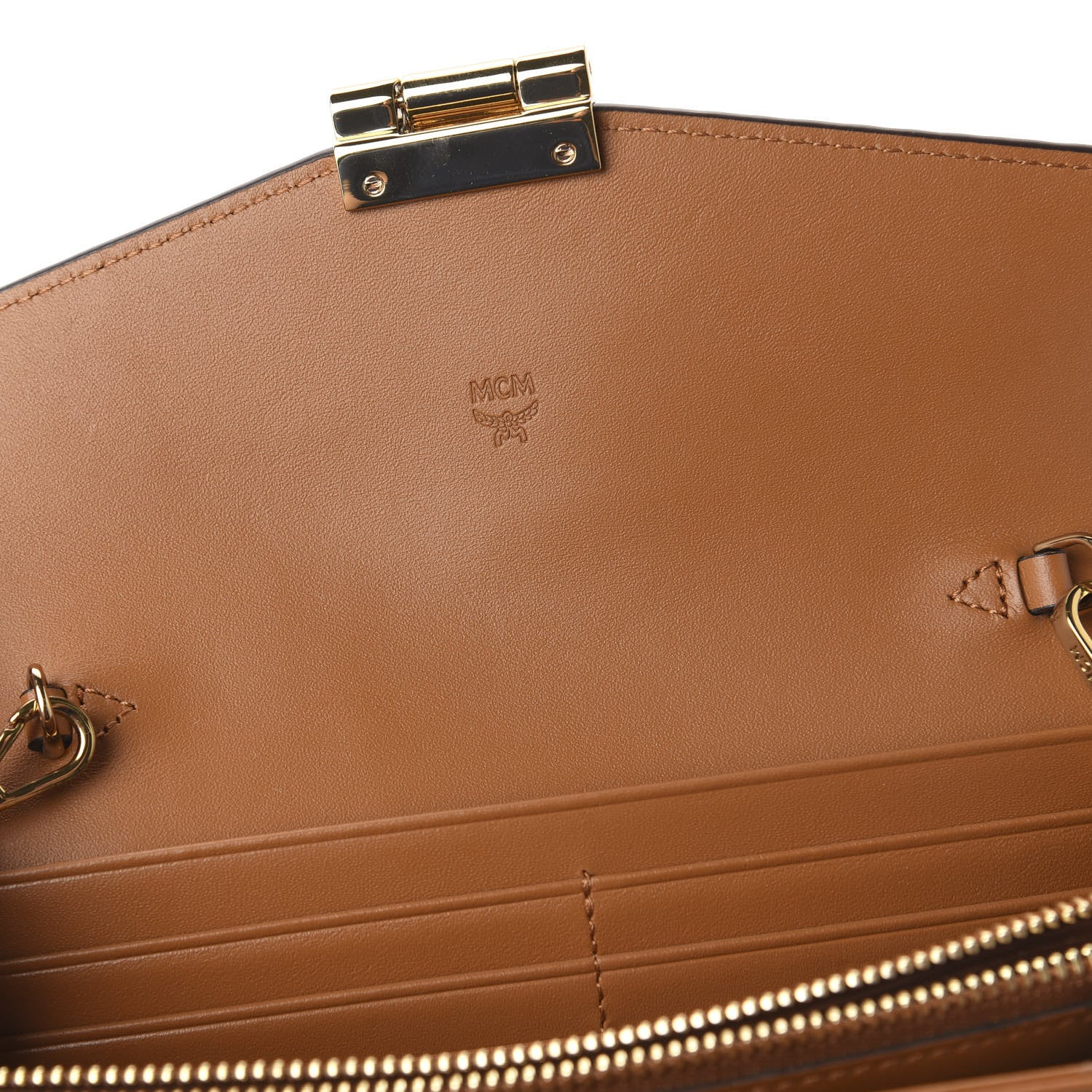 MCM Visetos Large Patricia Wallet On Chain Cognac 5 of 9