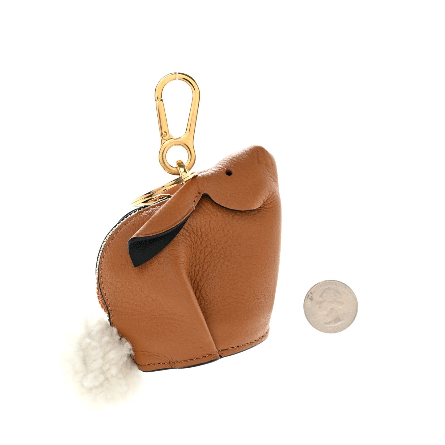 Calfskin Bunny Charm Light Caramel