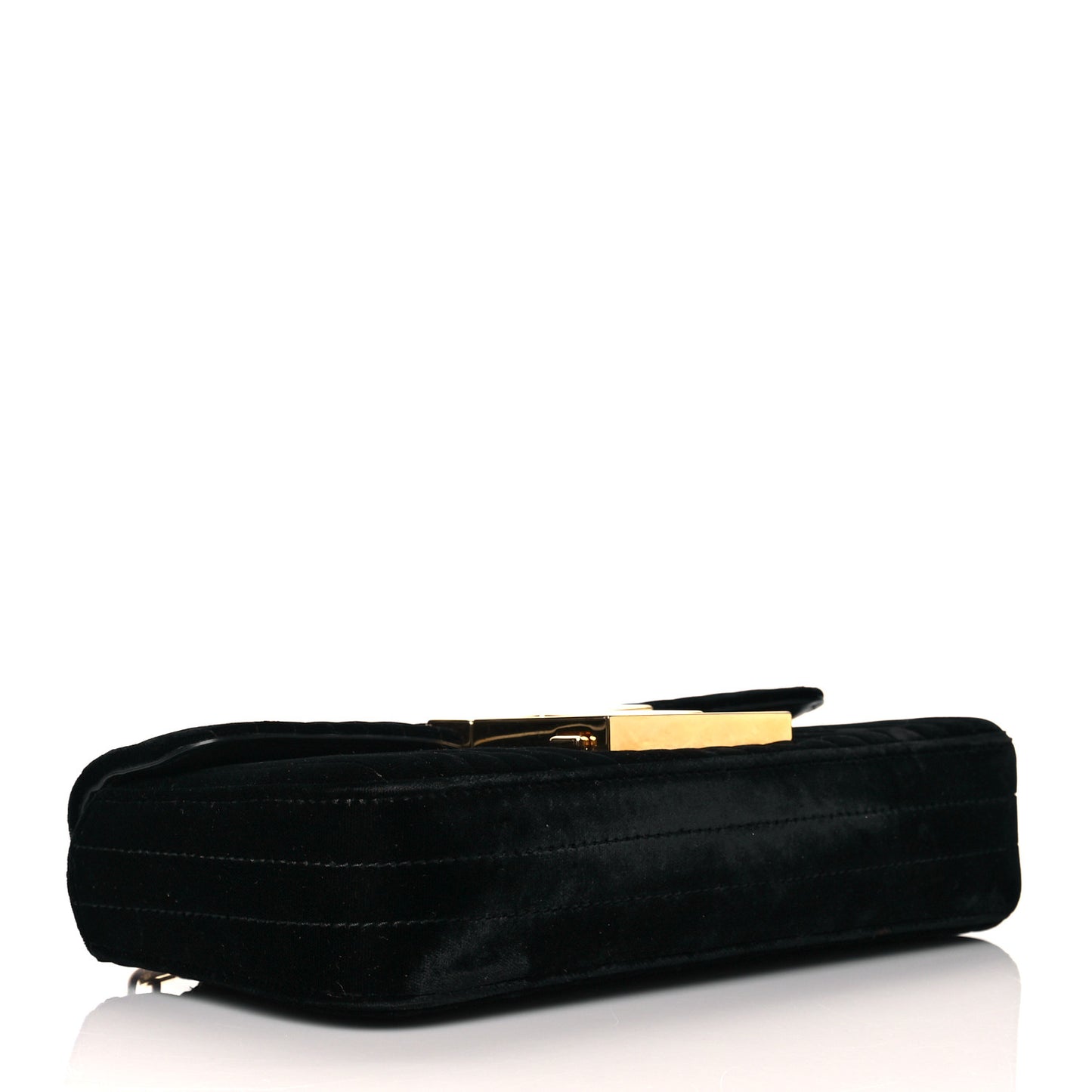 Velvet T Clasp Shoulder Bag Black
