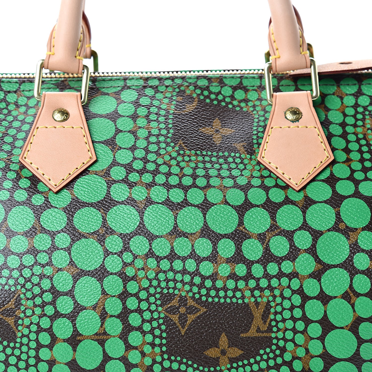 Louis Vuitton Monogram Kusama Town Speedy 30 Green 8 of 10