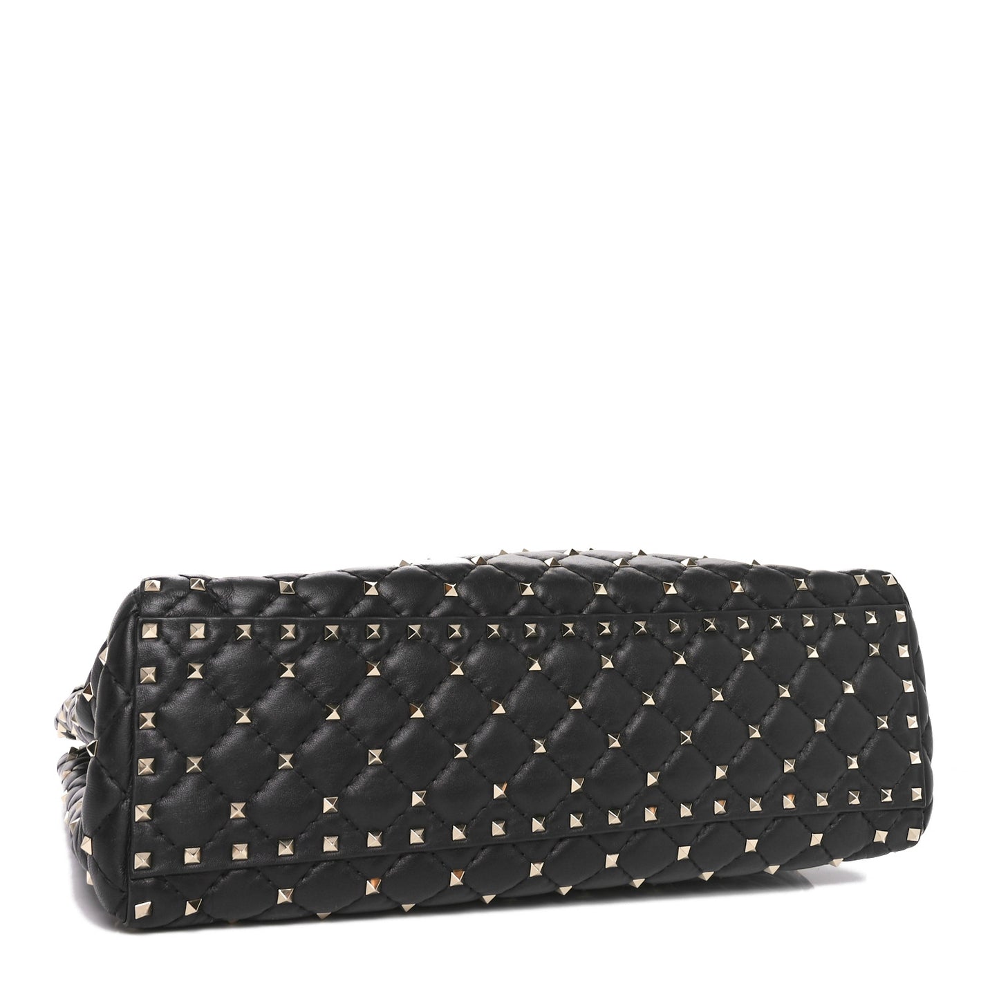 Nappa Rockstud Spike Shoulder Tote Black