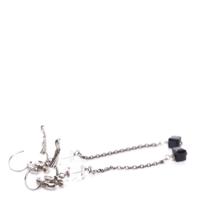 Chanel Crystal CC Dangle Earrings Silver Black 3 of 5
