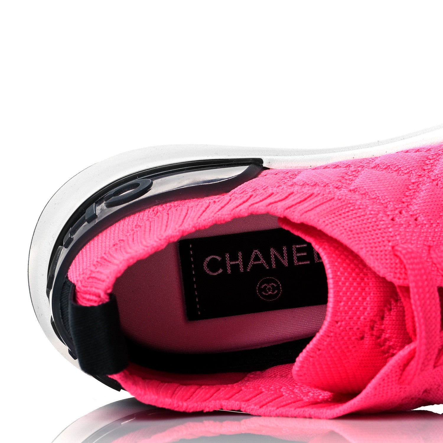 Chanel Mixed Fibers Quilted Womens CC Sneakers 36 Bright Pink 7 of 9