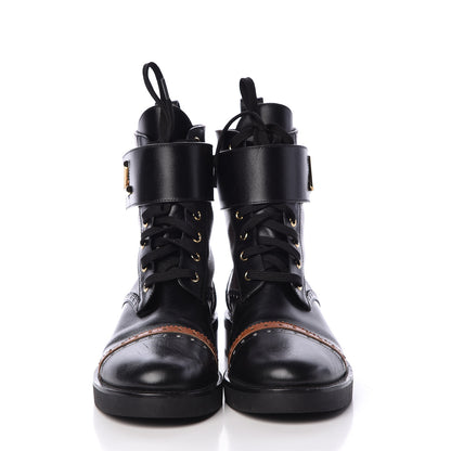 Louis Vuitton Calfskin Monogram Boyish Ranger Boots 39 Black 2 of 11