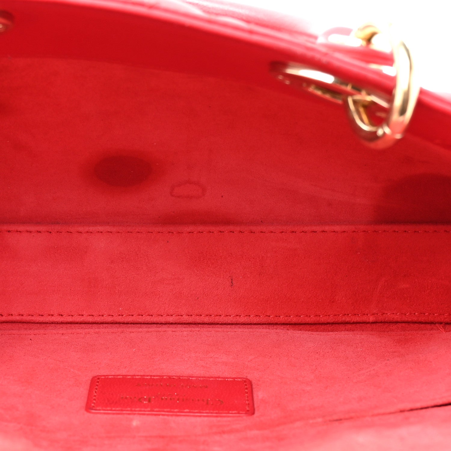 Christian Dior Lambskin Cannage Medium Lady D-Joy Red 5 of 21