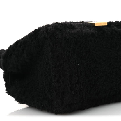 Balenciaga Curly Faux Shearling Small Hourglass Top Handle Bag  Black 10 of 12