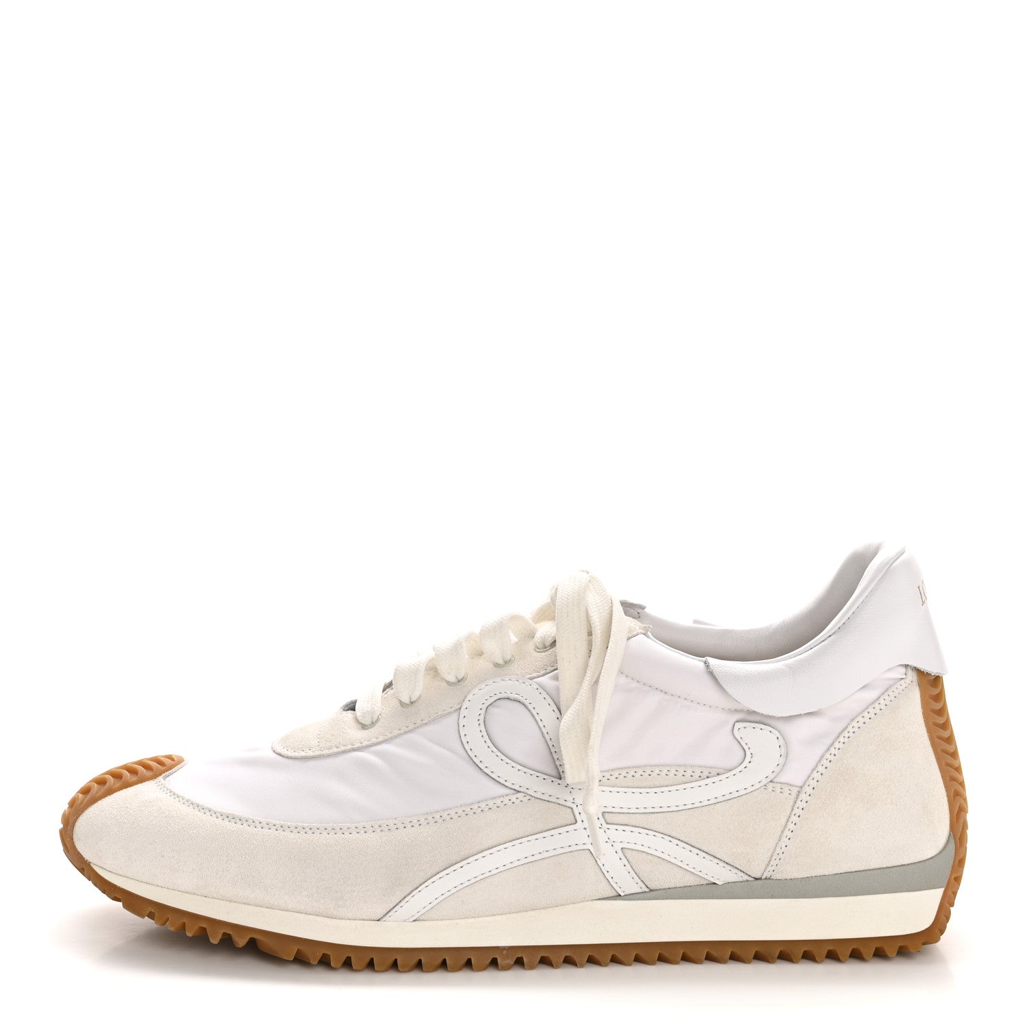 Loewe Nylon Suede Mens Flow Retro Runner Sneakers 45 White Dark Green 43 White 1 of 10