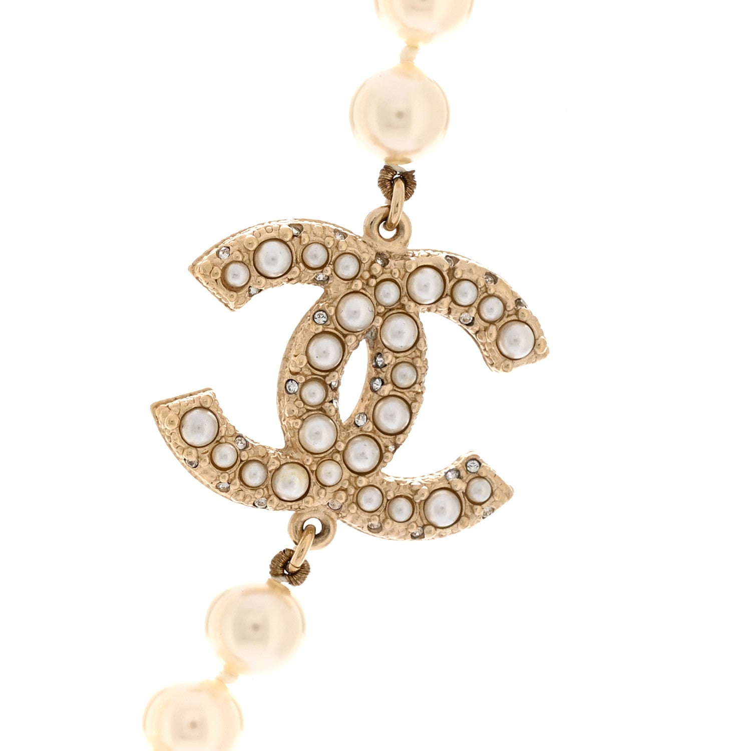Chanel Pearl CC 100th Anniversary Necklace Light Gold 4 of 6