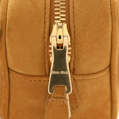 Miu Miu Suede Padded Regular Arcadie Top Handle Bag Whiskey 11 of 11