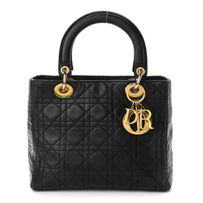 Christian Dior Lambskin Cannage Medium Lady Dior Black 1 of 14