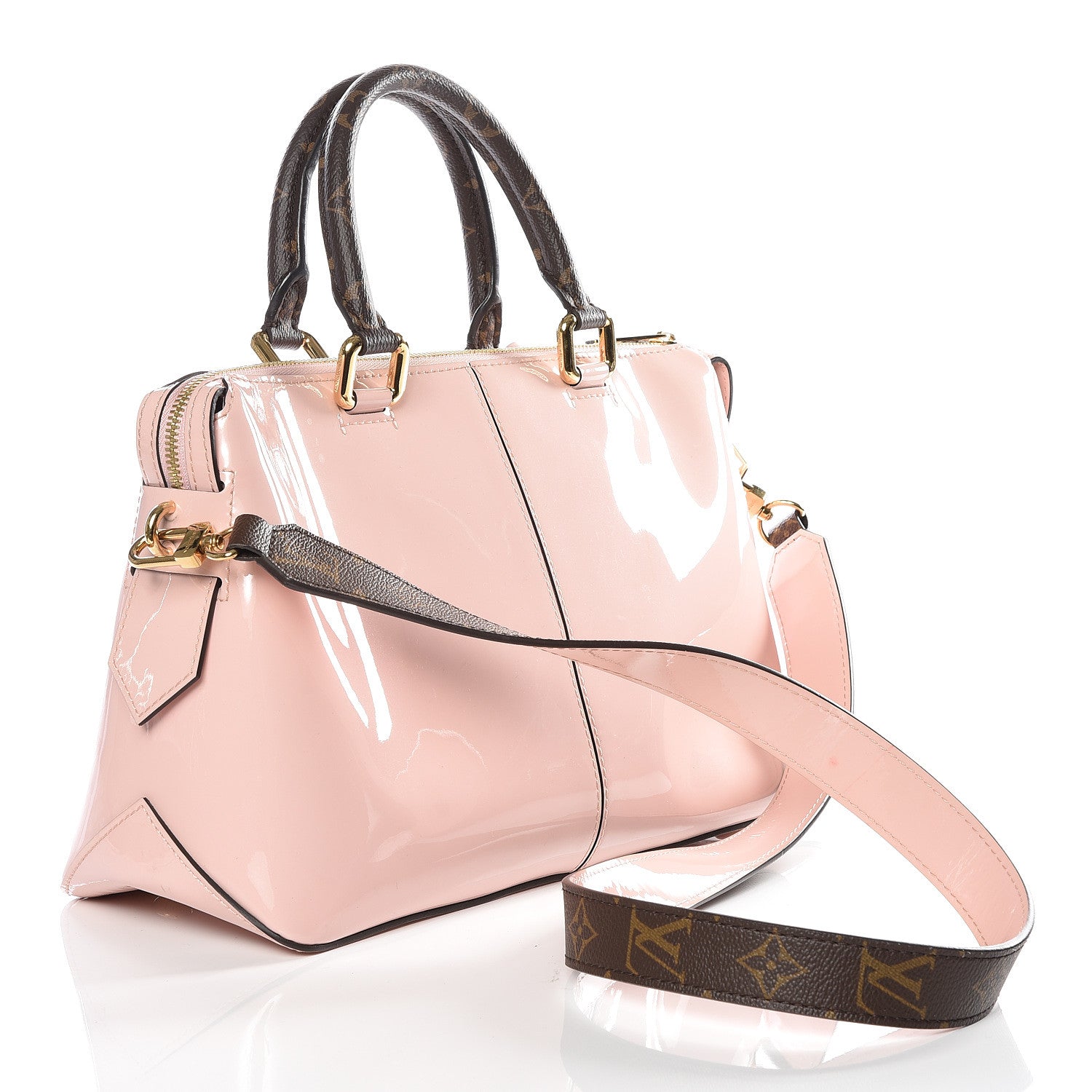Louis Vuitton Patent Calfskin Miroir Tote Rose Ballerine 2 of 13