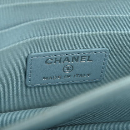 Chanel Lambskin Quilted Mini Wallet On Chain WOC Neon Blue 6 of 12