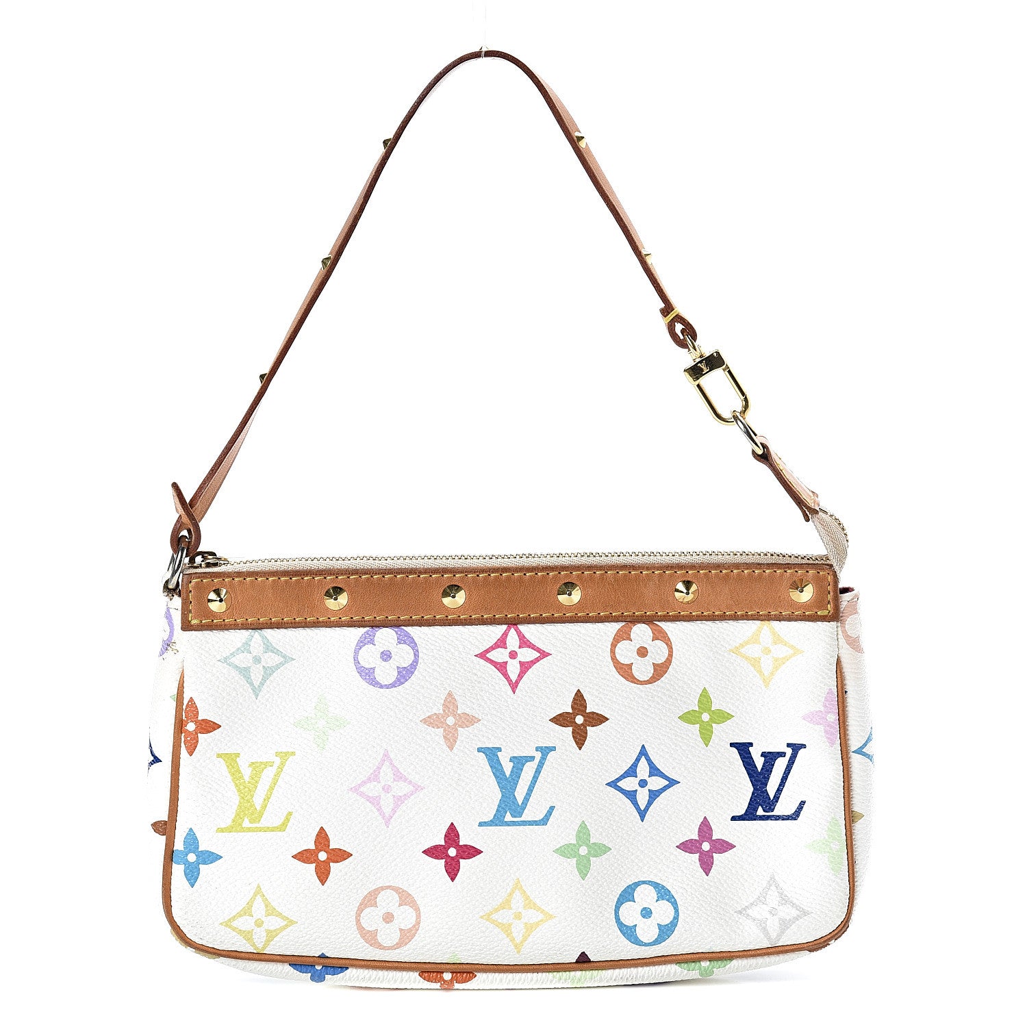 Louis Vuitton Monogram Multicolor Pochette Accessories White 1 of 15