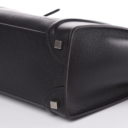 Celine Drummed Calfskin Micro Luggage Black 9 of 10