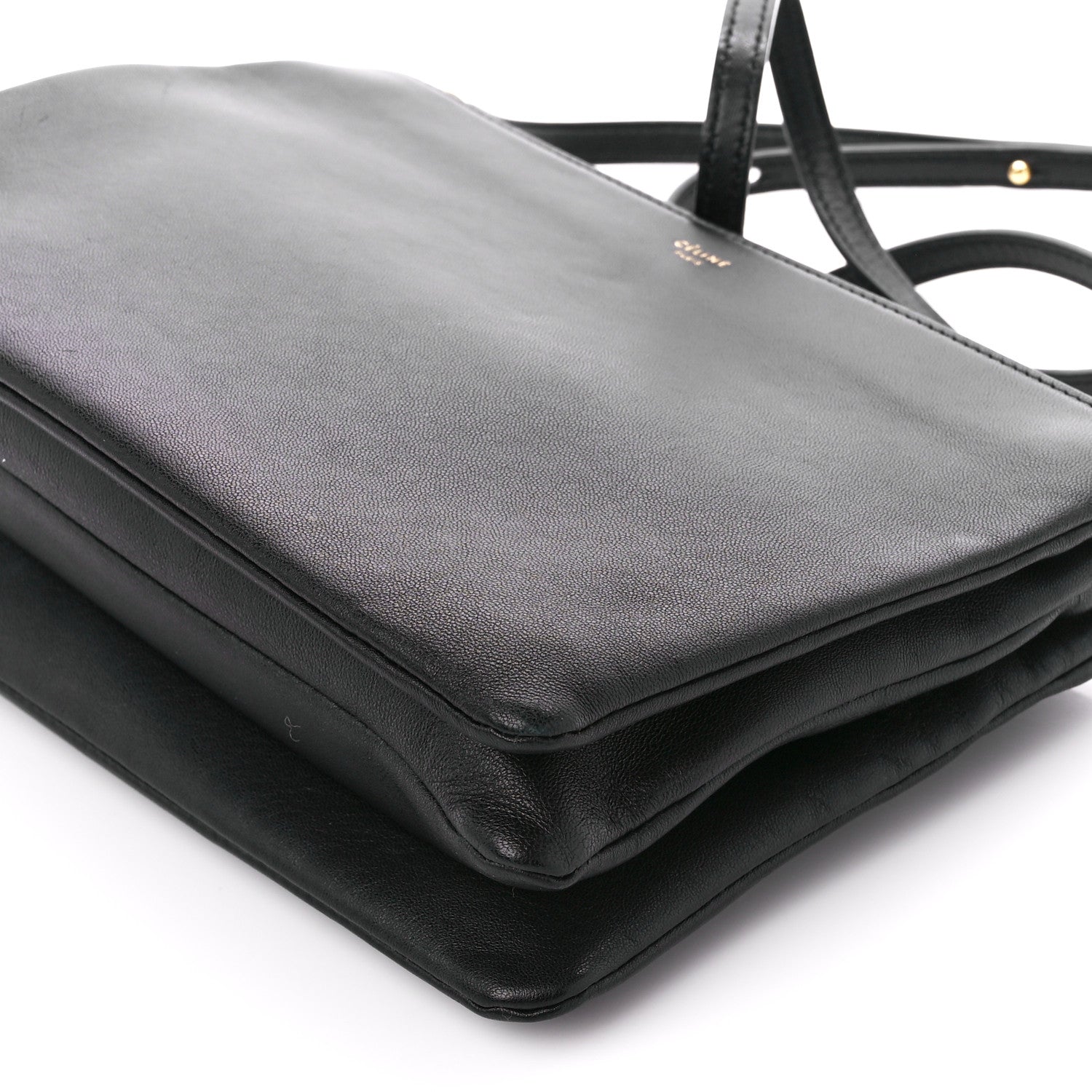 Celine Lambskin Large Trio Crossbody Bag Black 11 of 11