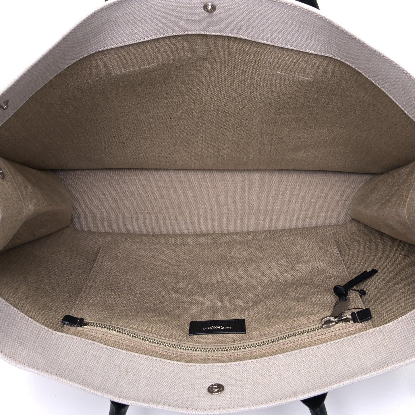 Linen Calfskin Rive Gauche Tote Optic White