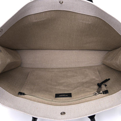 Saint Laurent Linen Calfskin Rive Gauche Tote Optic White 4 of 5