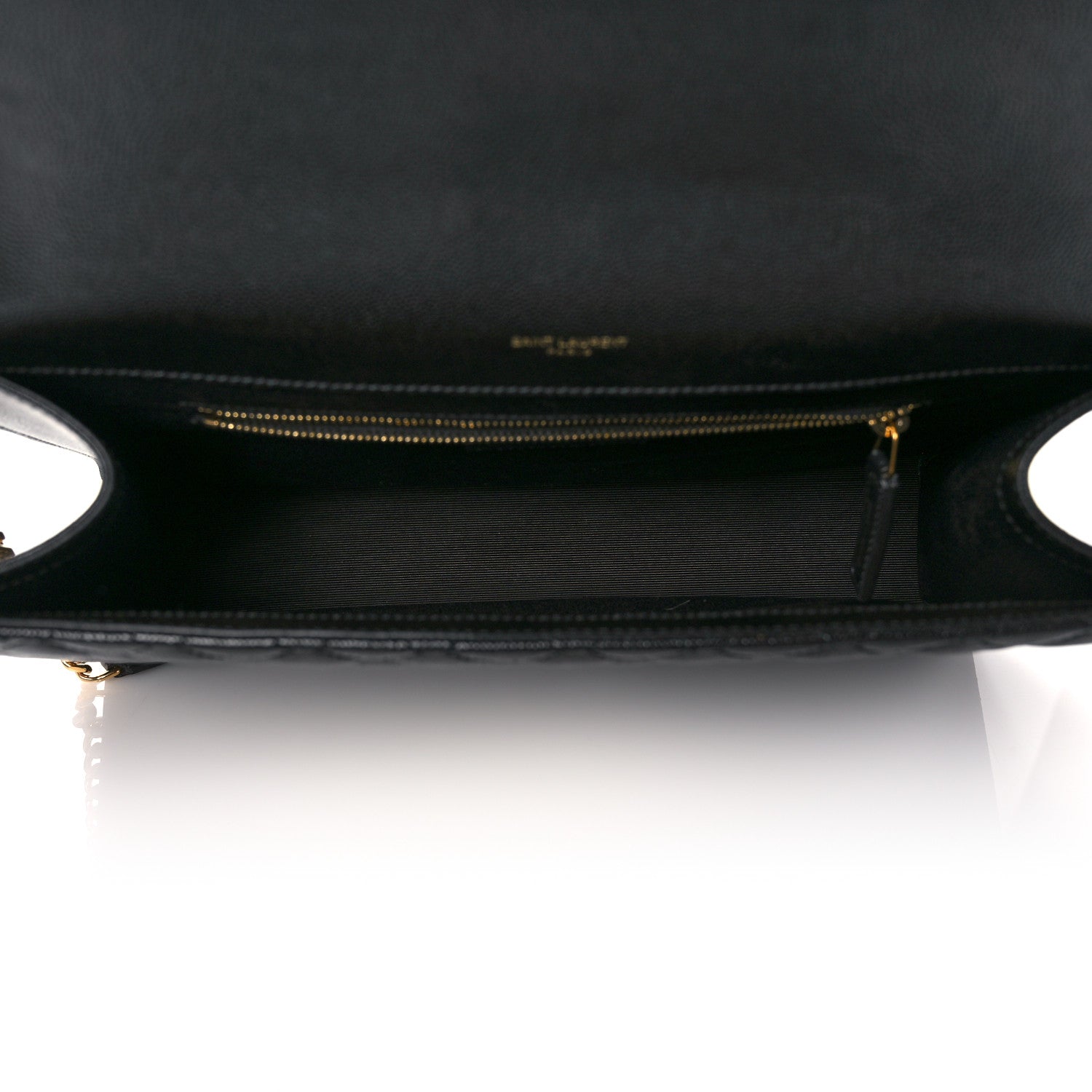 Saint Laurent Grain De Poudre Textured Mixed Matelasse Large Triquilt Monogram Satchel Black 5 of 9