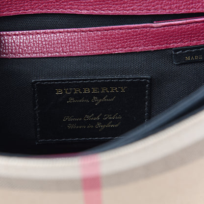 Burberry Derby Calfskin House Check Small Macken Crossbody Bag Berry Pink 5 of 14
