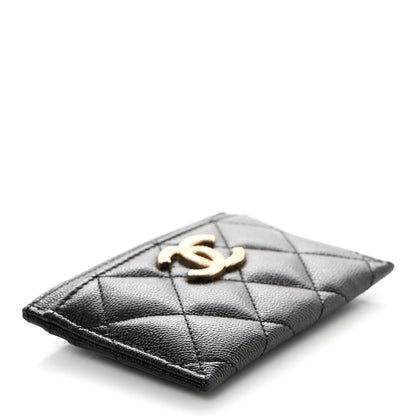 Chanel Caviar Quilted Studded CC Card Holder Black 4 of 9