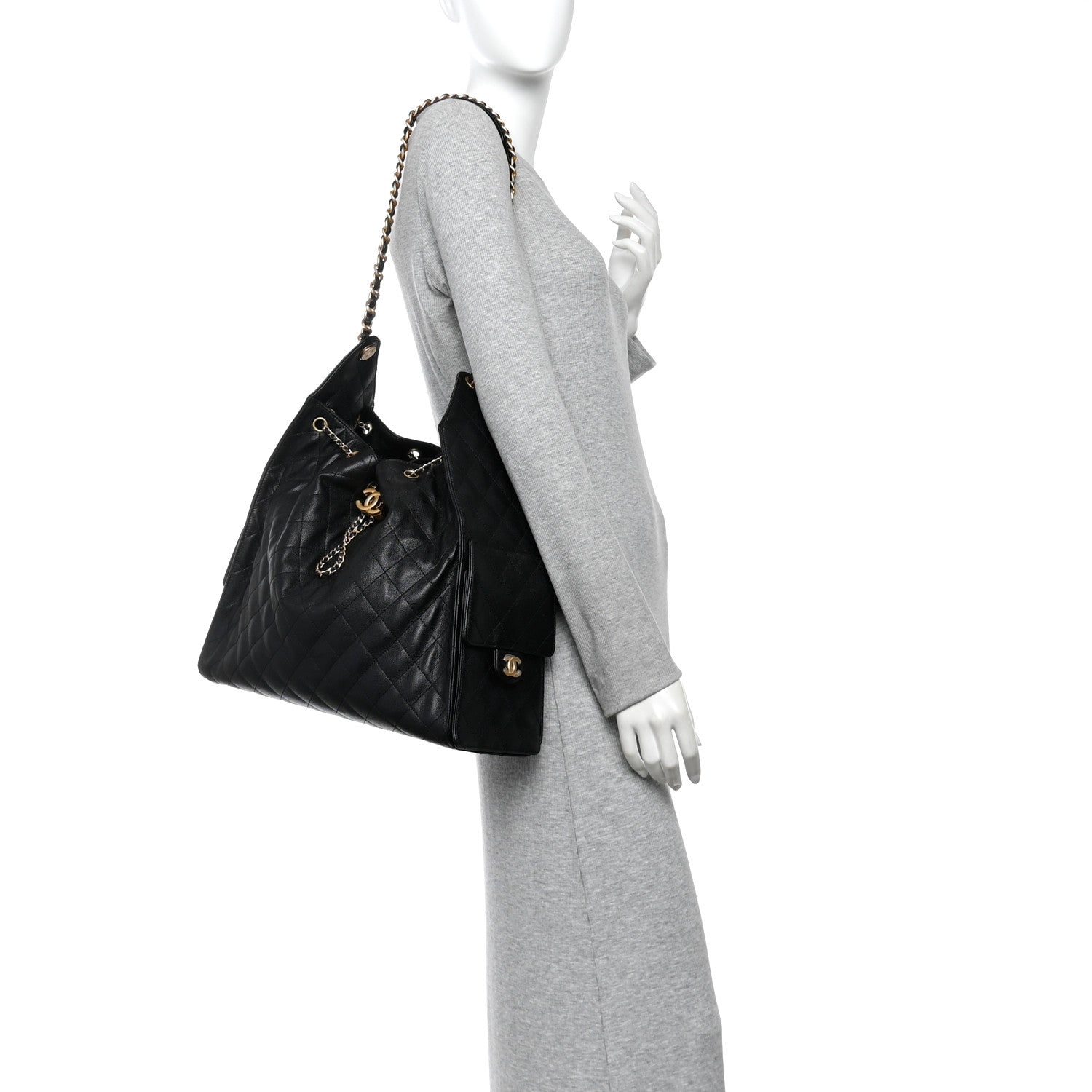 Chanel Caviar Quilted Large Chanel 25 Handbag Black 2 of 11