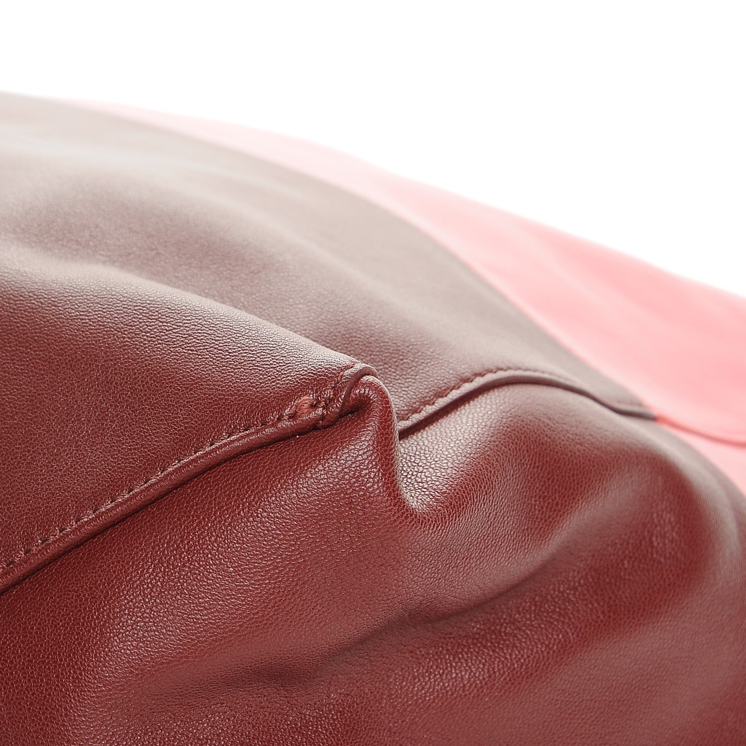 Celine Lambskin Horizontal Bi-Color Cabas Pink Rust 10 of 12