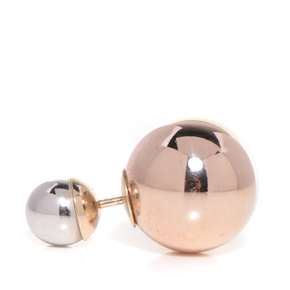 Christian Dior Mise En Dior Tribal Earrings Rose Gold Silver 2 of 5