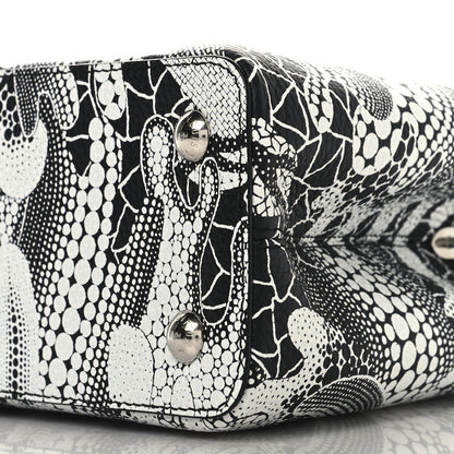Louis Vuitton LV X YK Taurillon Psychedelic Capucines MM Black White 8 of 8