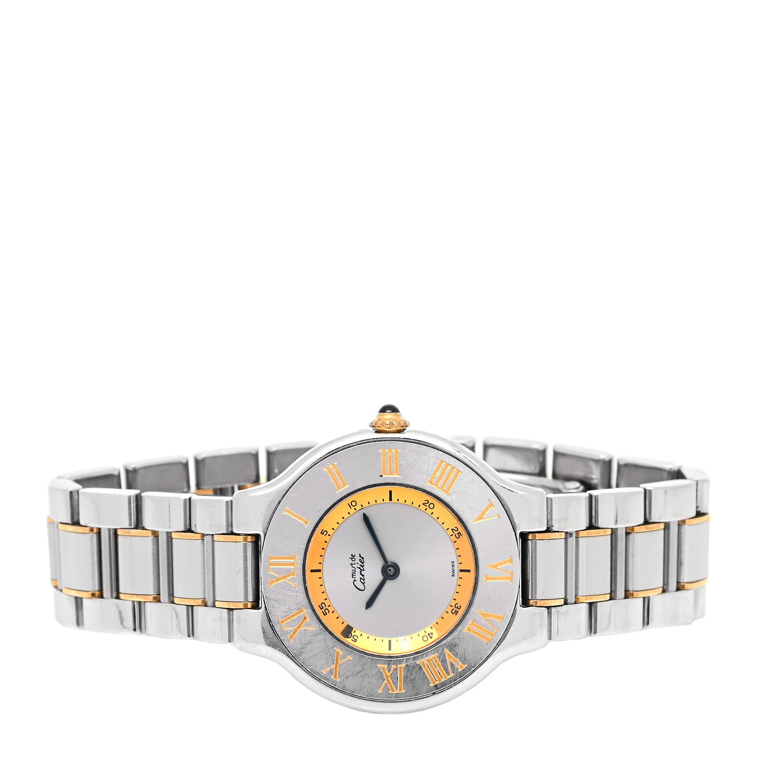 Cartier Stainless Steel 18K Yellow Gold 31mm Must De 21 Quartz Watch 2 of 4