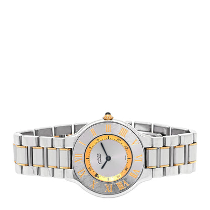 Cartier Stainless Steel 18K Yellow Gold 31mm Must De 21 Quartz Watch 2 of 4