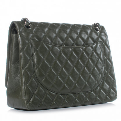 Chanel Caviar Maxi Double Flap Dark Green 3 of 8