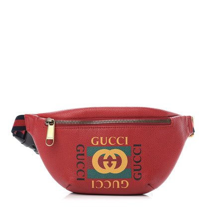 Gucci Grained Calfskin Small Logo Belt Bag Hibiscus Red 1 of 10