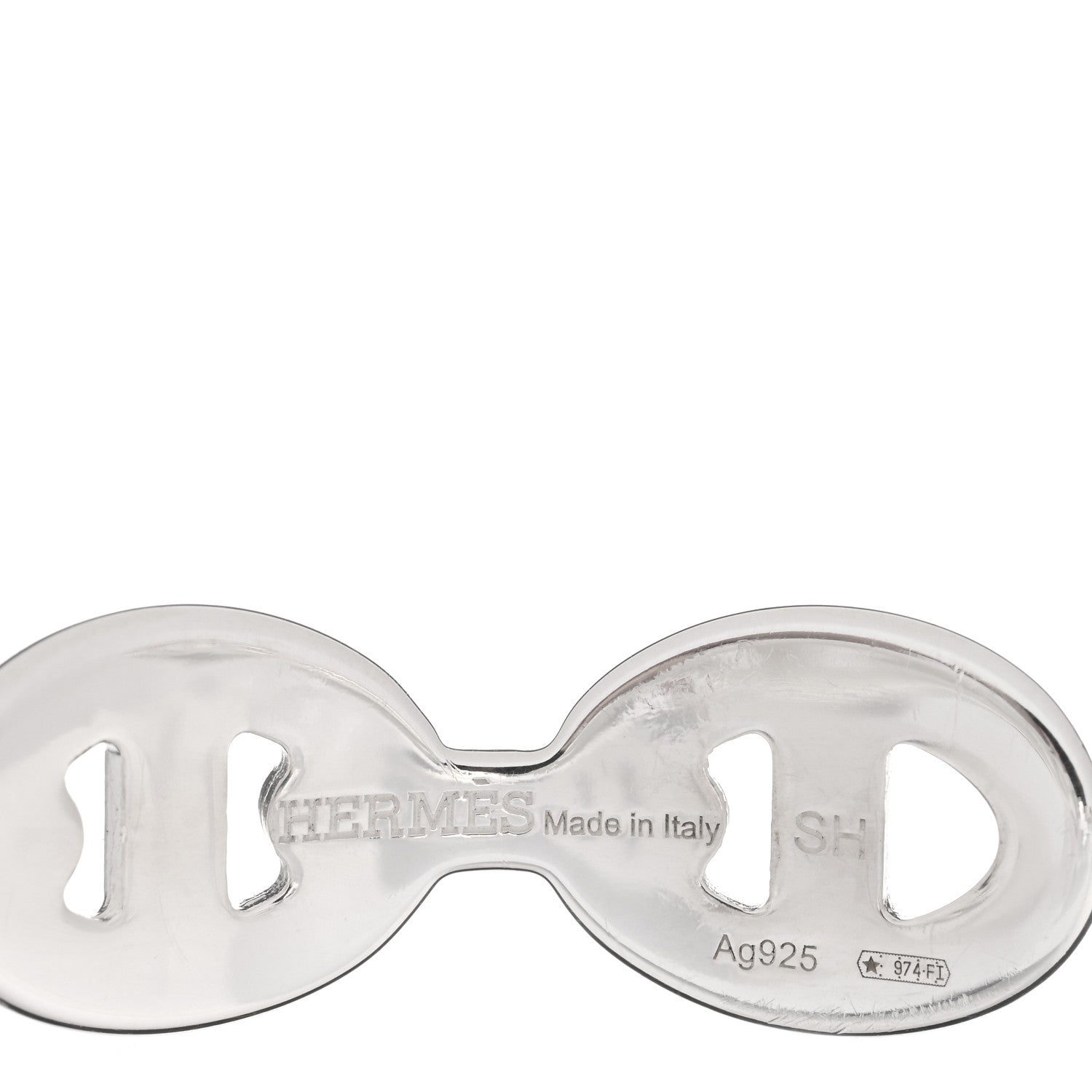 Hermes Sterling Silver MM Chaine d'Ancre Enchainee Cuff Bracelet SH 3 of 4