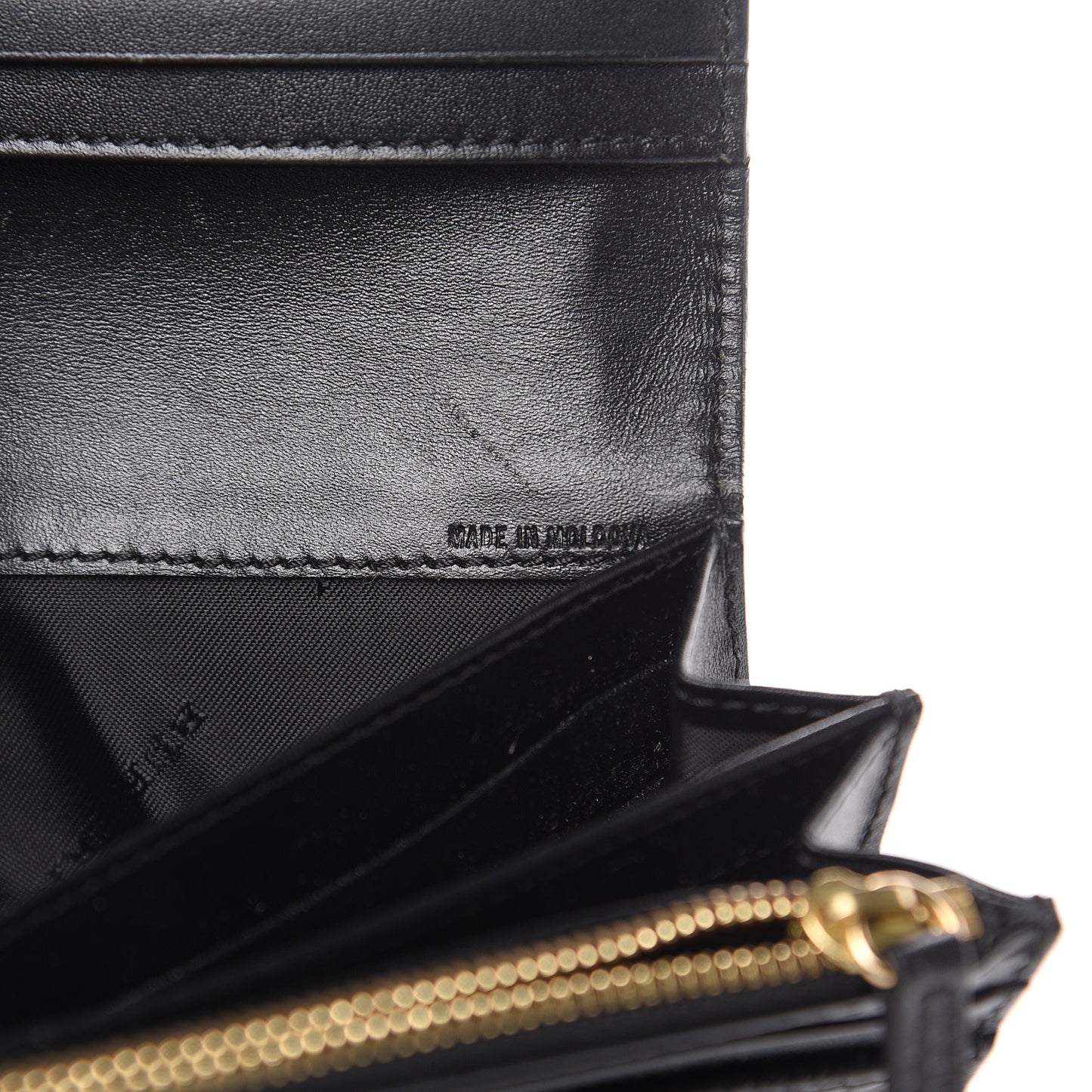 Signature Grain Calfskin Check Embossed Porter Continental Wallet Black