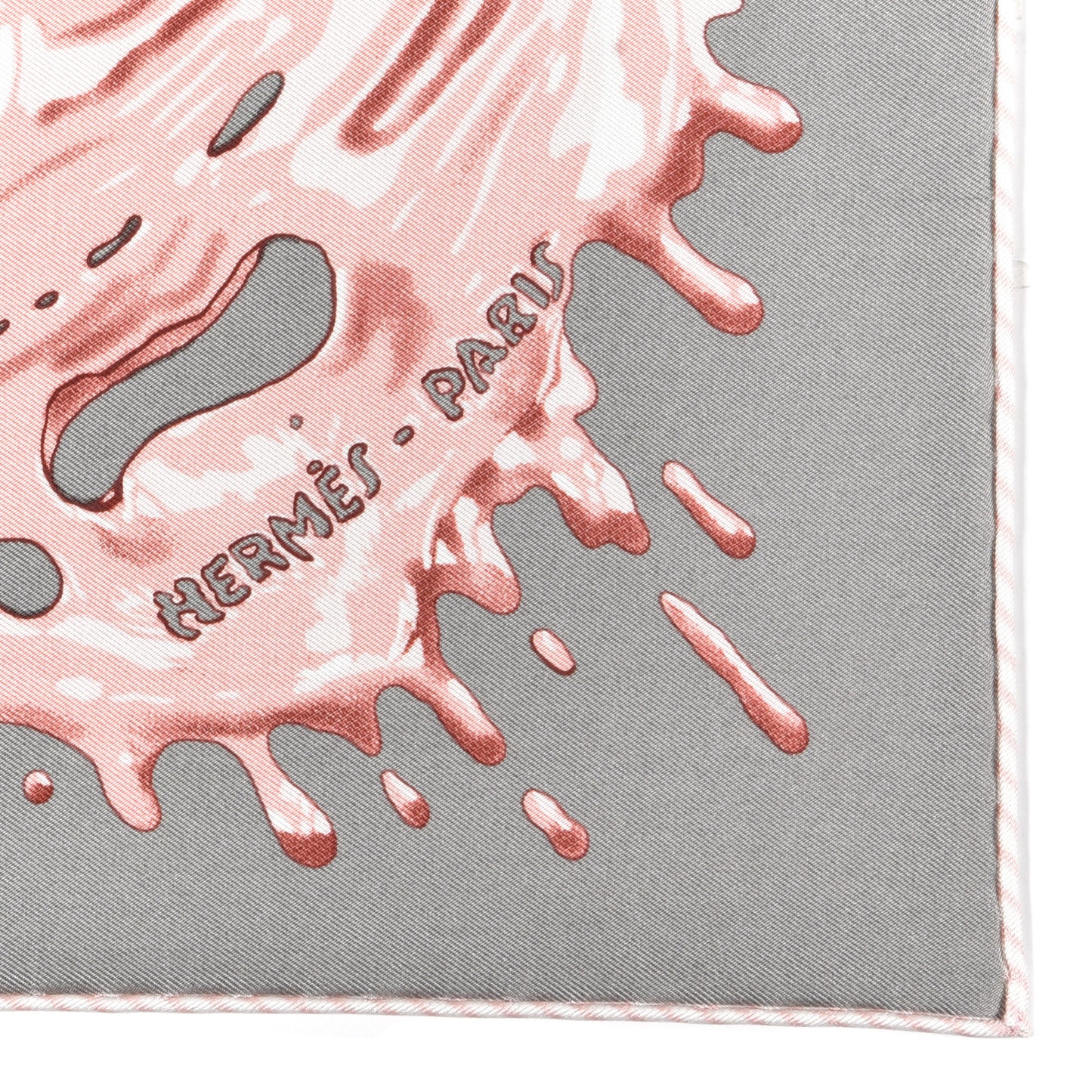 Silk Peinture Fraiche Scarf 45 Gris Acier Vieux Rose