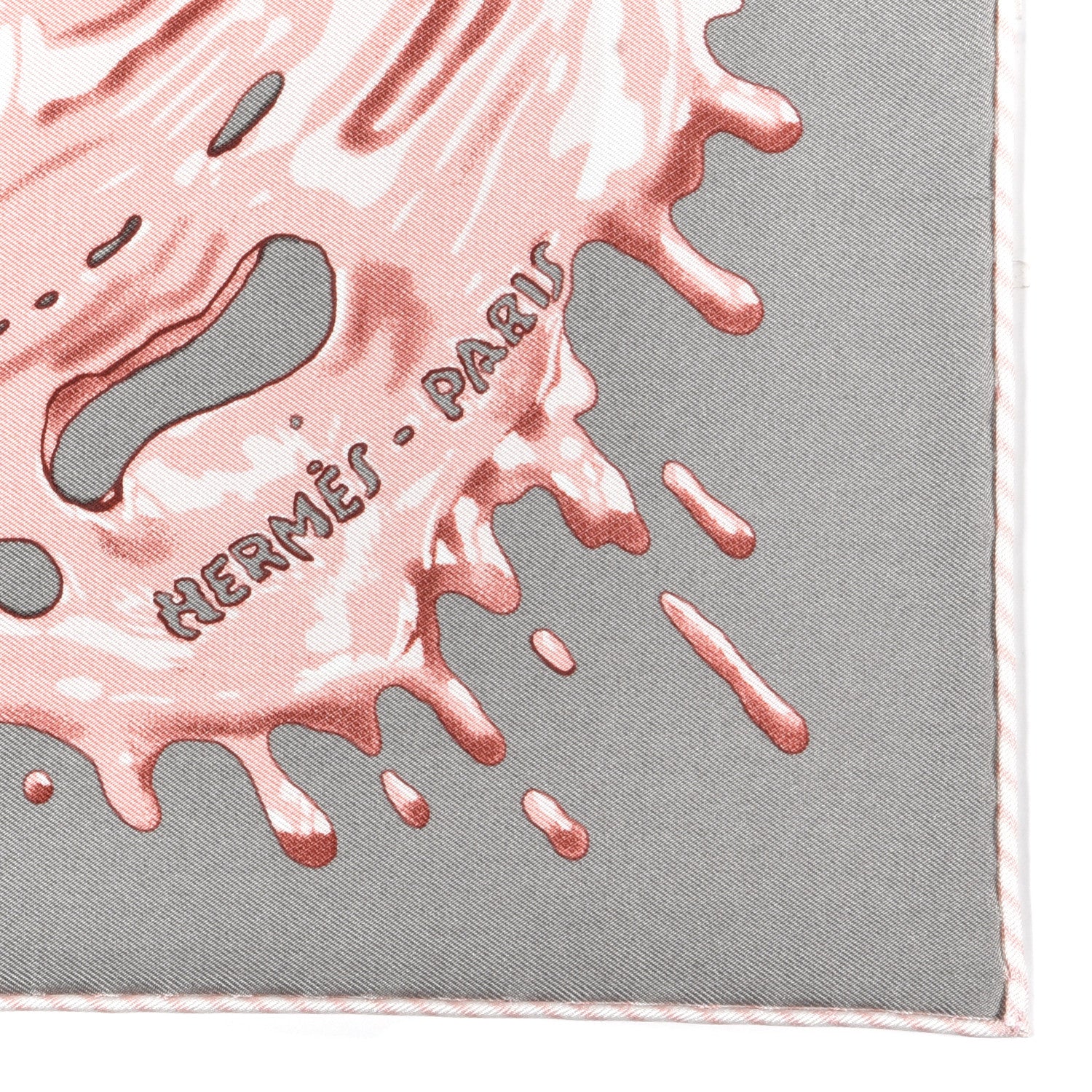 Hermes Silk Peinture Fraiche Scarf 45 Gris Acier Vieux Rose 2 of 4