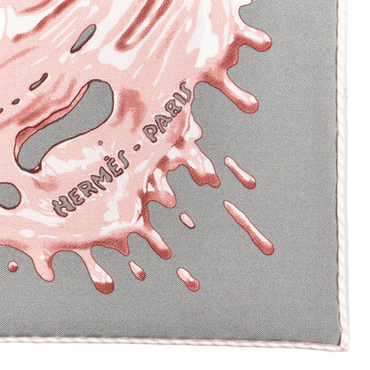 Hermes Silk Peinture Fraiche Scarf 45 Gris Acier Vieux Rose 2 of 4