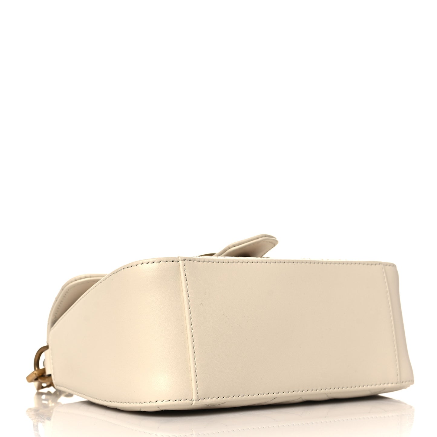 Calfskin Matelasse Mini GG Marmont Top Handle Shoulder Bag White