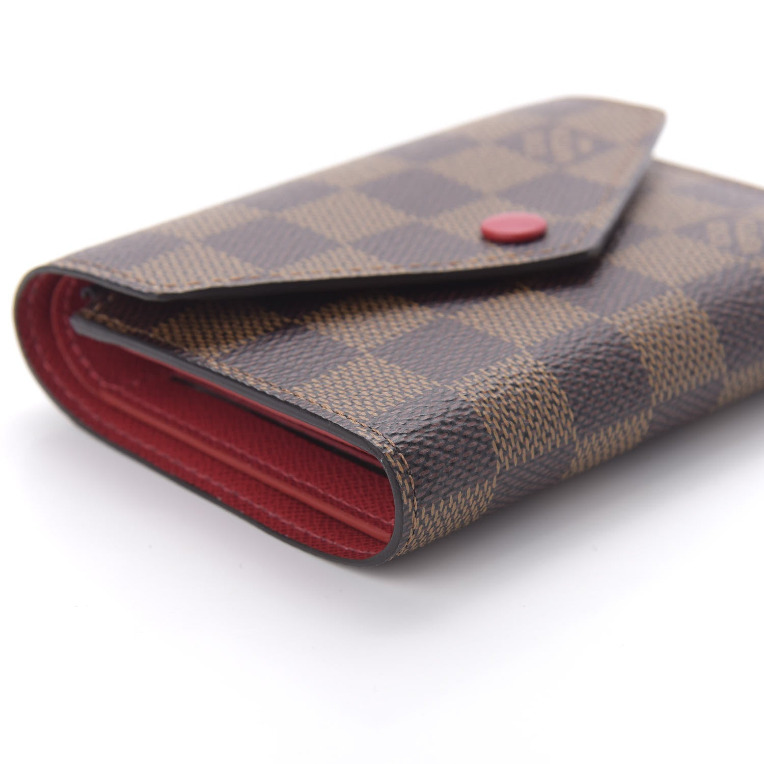 Louis Vuitton Damier Ebene Victorine Wallet Red 6 of 9