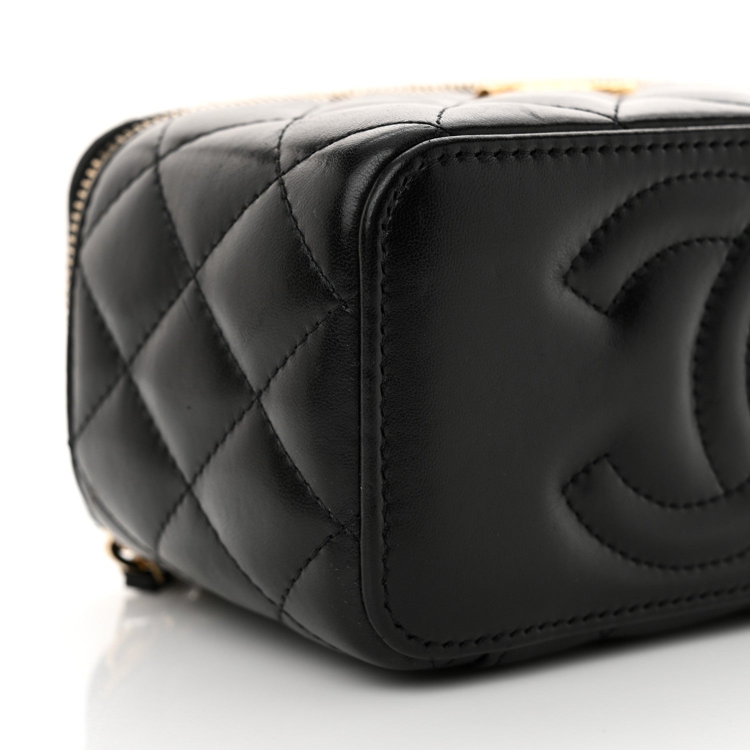 Chanel Lambskin Quilted Small Pillow Crush Vanity Case With Chain Black 9 of 11
