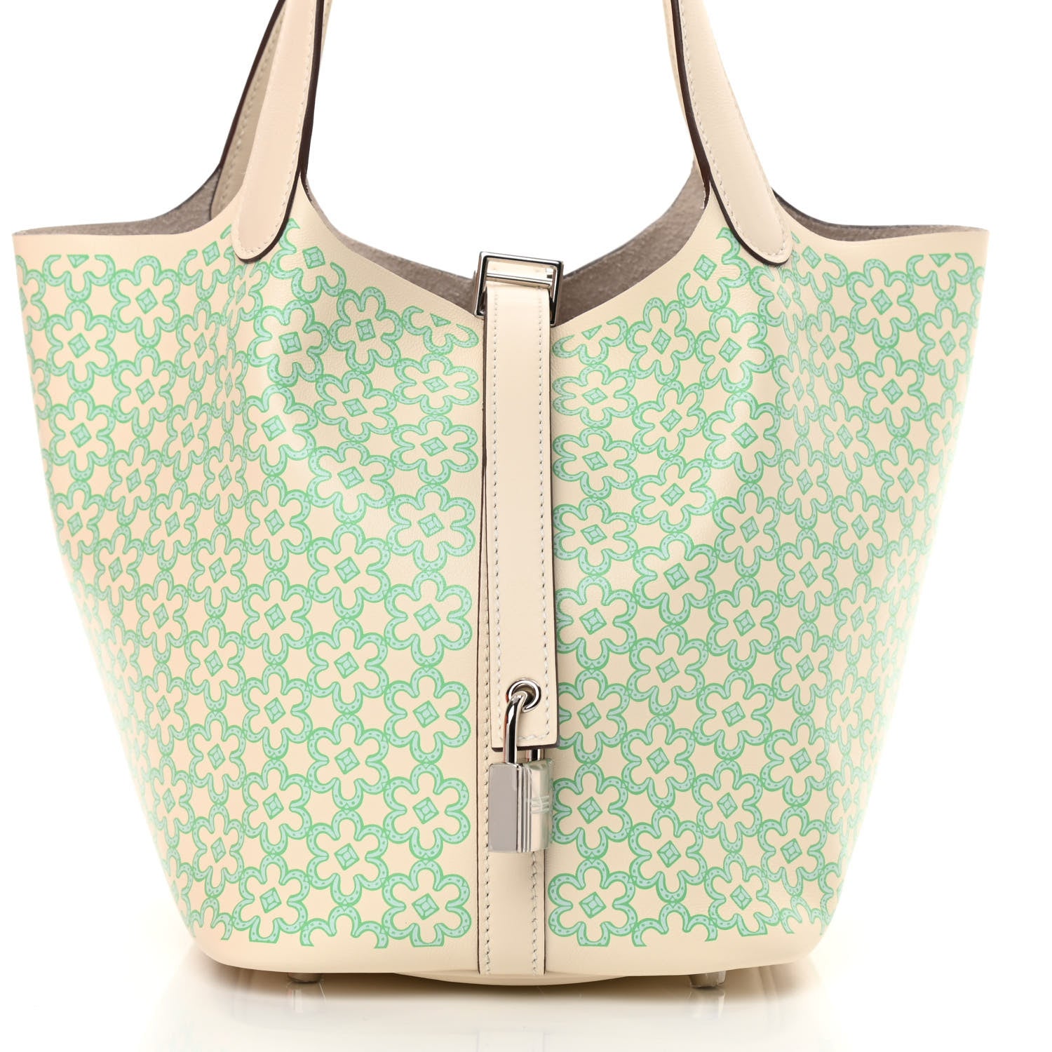 Hermes Swift Lucky Daisy Picotin Lock 18 PM Nata Vert 8 of 11