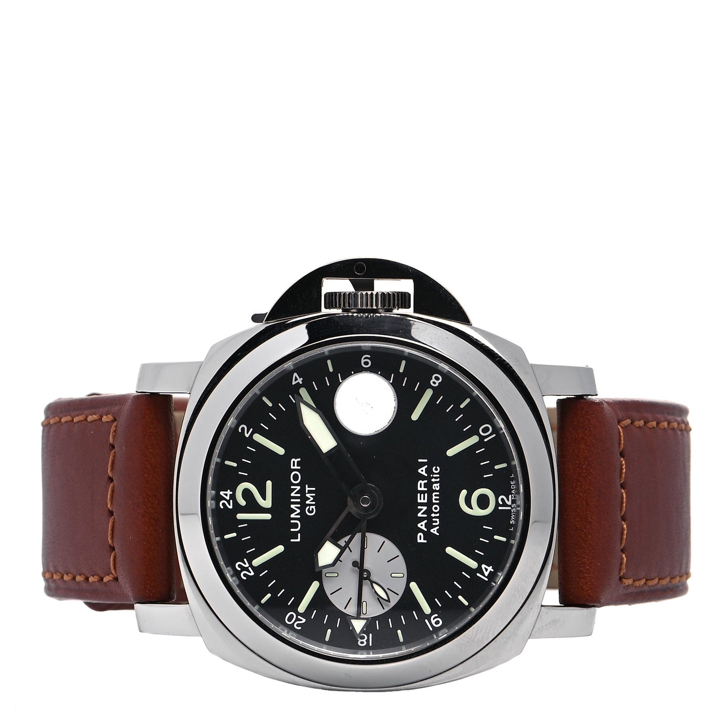 Stainless Steel Calfskin 44mm Luminor GMT Automatic Watch Black PAM00088