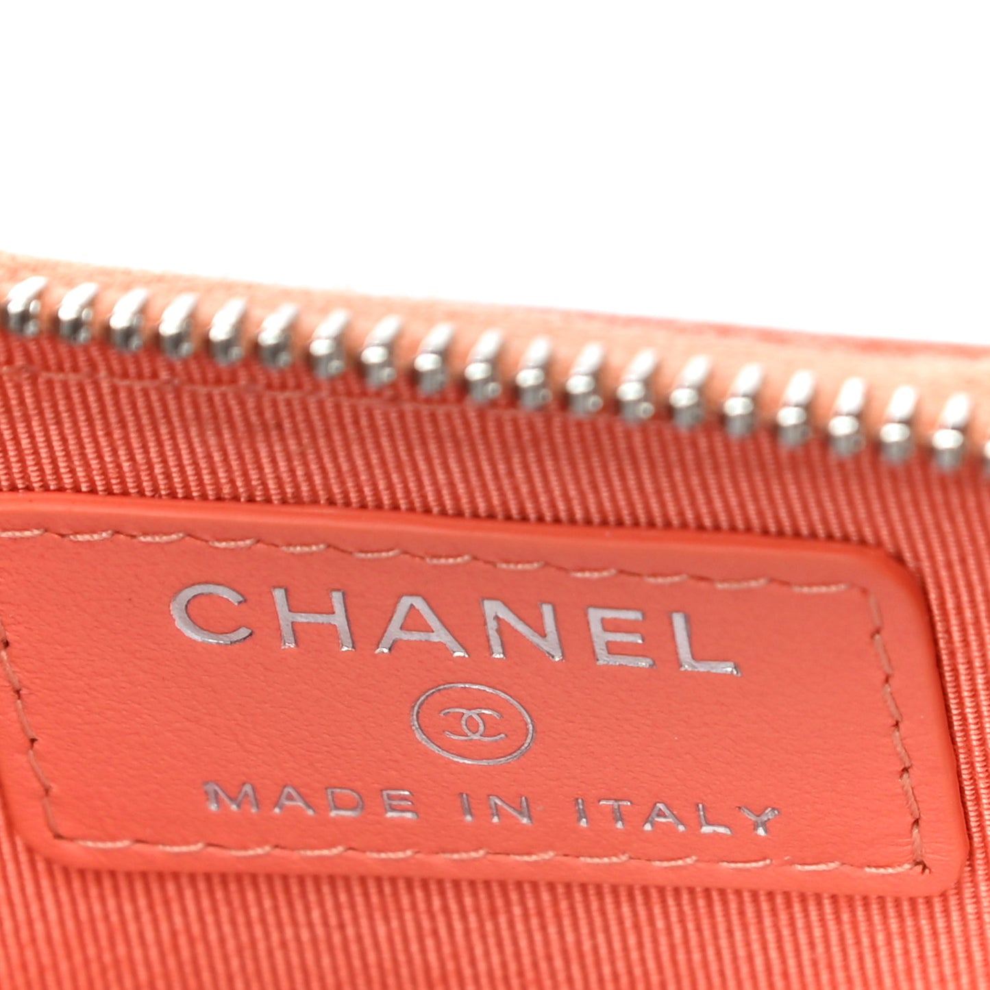 Lambskin Quilted Zip Around Coin Purse Wallet Coral
