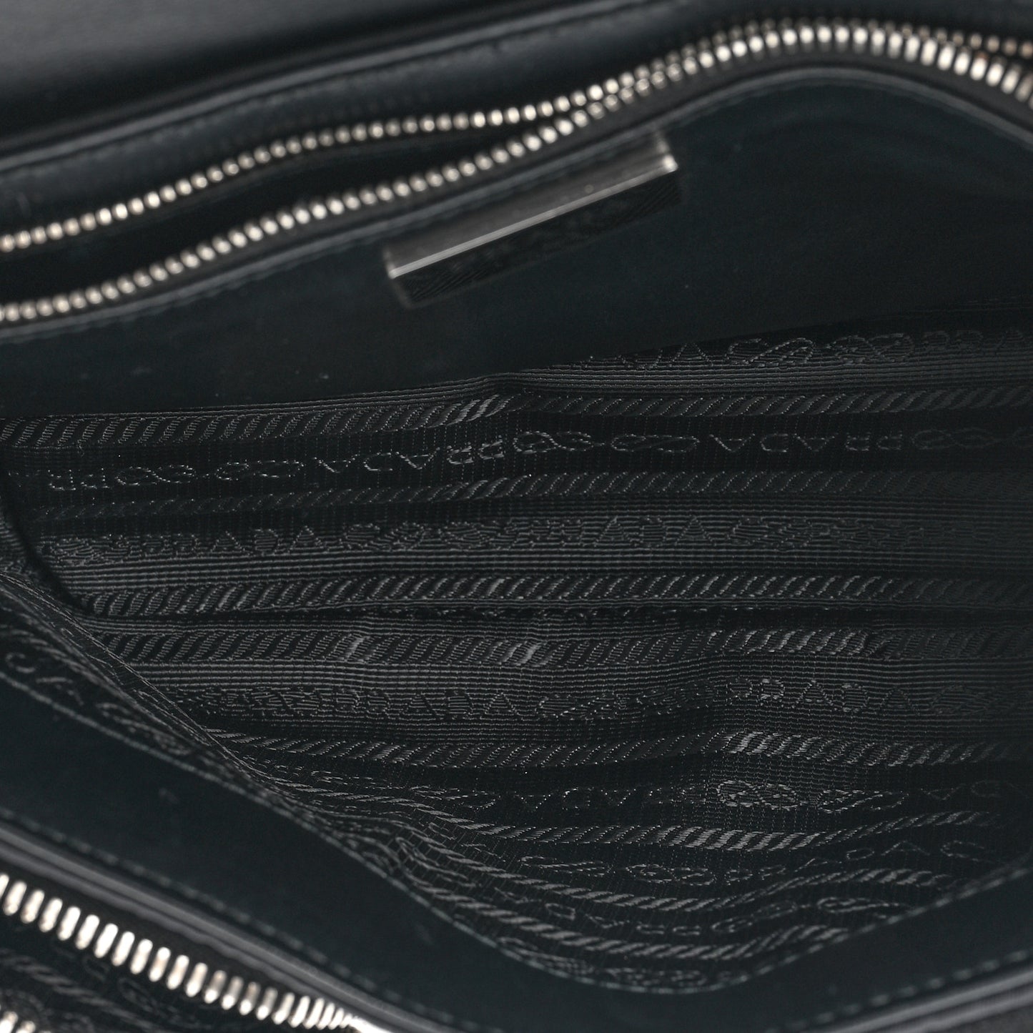Re-Nylon Spazzolato Double Pocket Buckle Shoulder Bag Black