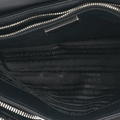 Prada Re-Nylon Spazzolato Double Pocket Buckle Shoulder Bag Black 4 of 7