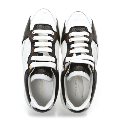 Louis Vuitton Monogram Embossed Calfskin Time Out Sneakers 38 White 2 of 9